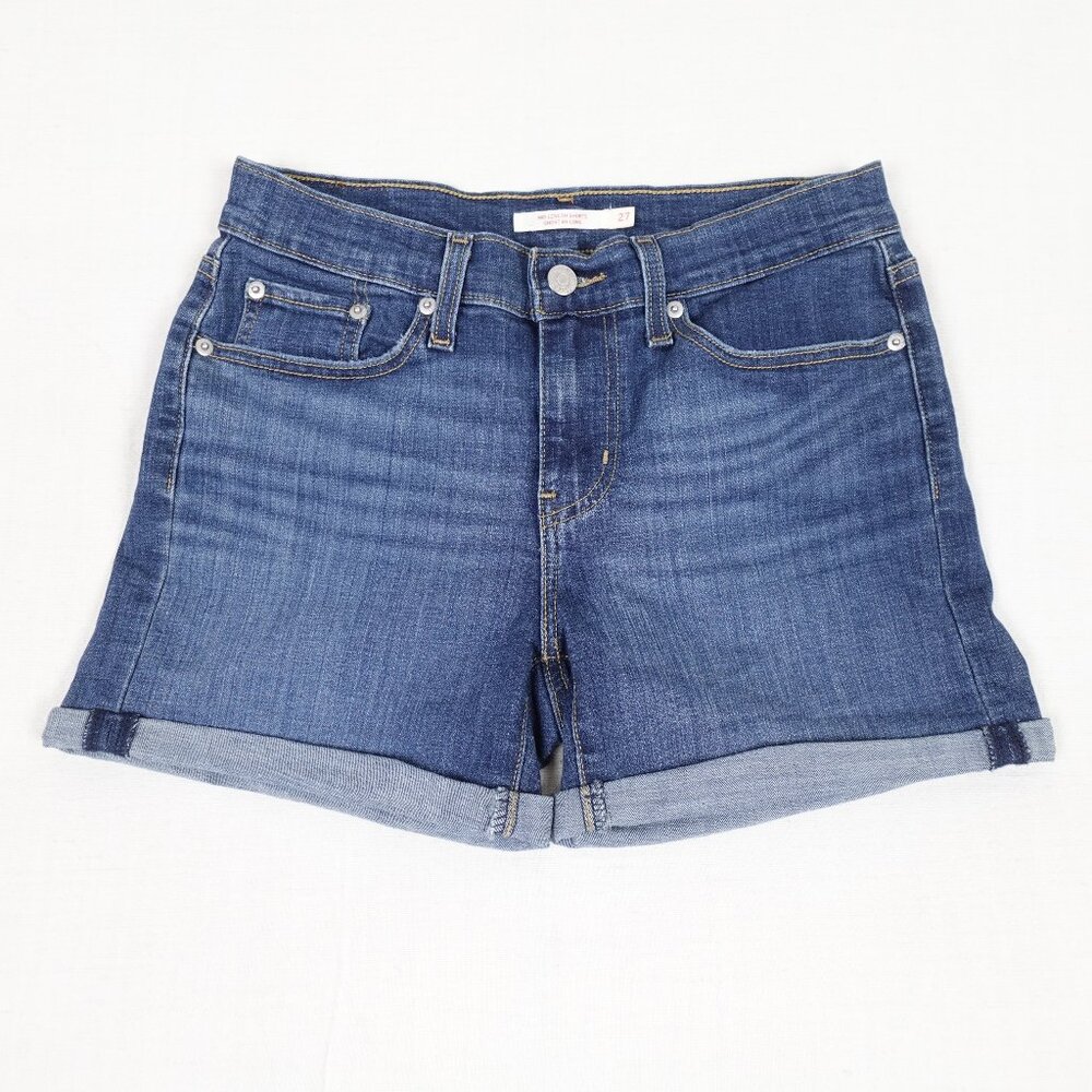 Levi's Mid Length Jean Shorts Women's 27 Stretch Denim